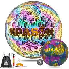 KPASON Colorful and Holographic Luminous Reflective Match Soccer Balls Size 4/ 5