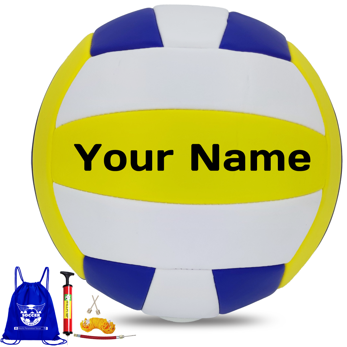 Milachic Personalized Volleyball in Colorful Panels with Name and Text in Size 5 for Men, Women