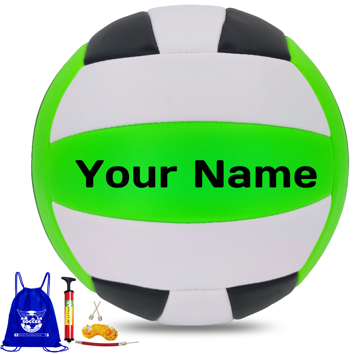 Milachic Customized Contrast Colored Volleyball with Name and Text in Size 5 for Men, Women