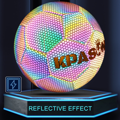 KPASON Black And Holographic Luminous Reflective Match Soccer Balls