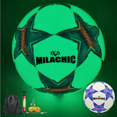 MILACHIC Luminous Soccer Glow in The Dark Football- Children and Adults - Unisex -Size 3- Size 4-Size 5