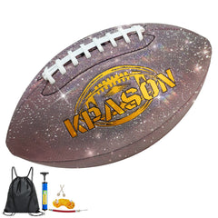 Football, Glitter Glow Football - Holographic Glow Football Sparkles in The Light - Official Size 9 Football with Pump for Adults, Youth