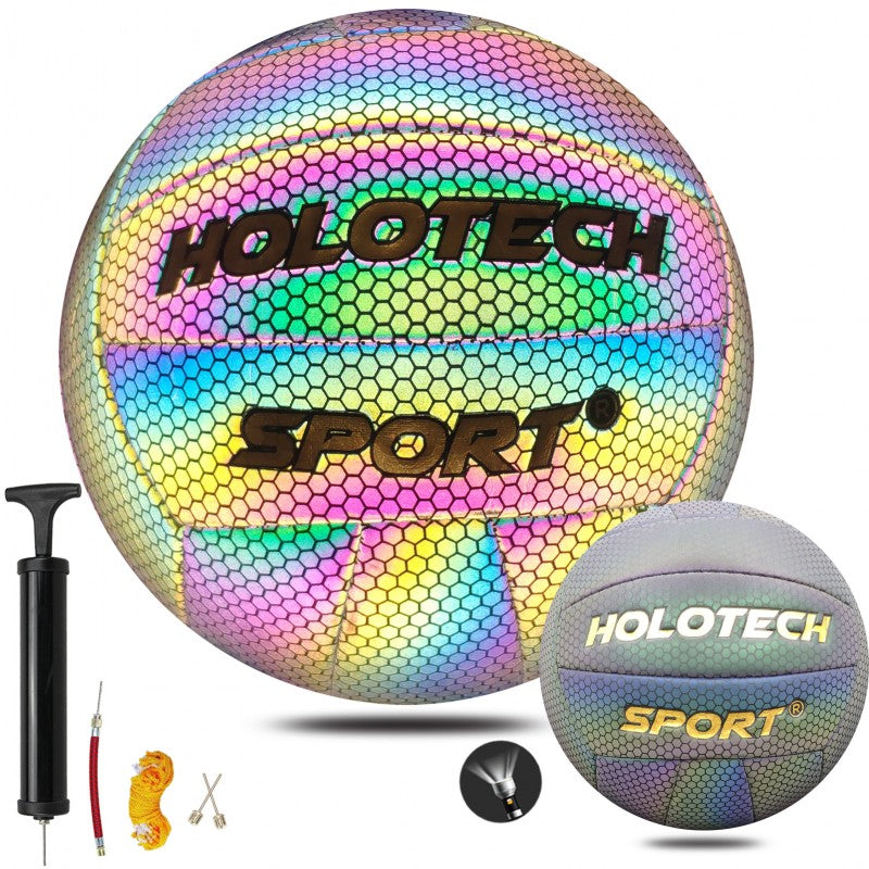 HOLOTECH Holographic Volleyball Size 5 Reflective Glowing in the Dark