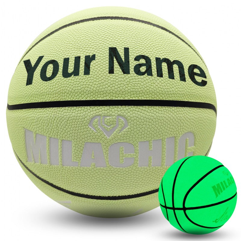 Milachic® Glow in the Dark Personalized Basketball Size 7 (29.5") / Size 6 (28.5") / Size 5 (27.5")