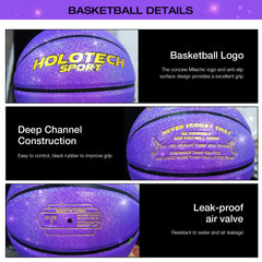 Personalized Basketball, Sparkle Glow to My Son Basketball Gift, Cool Indoor Outdoor Glitter Shiny Leather Basketball Size 7 for Youth, Girls, Men, Women (with Pump)