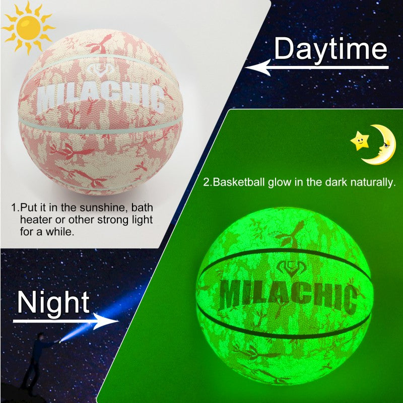 Milachic Composite Leather Luminous Basketball Gift for Boys, Girls, Men, Women