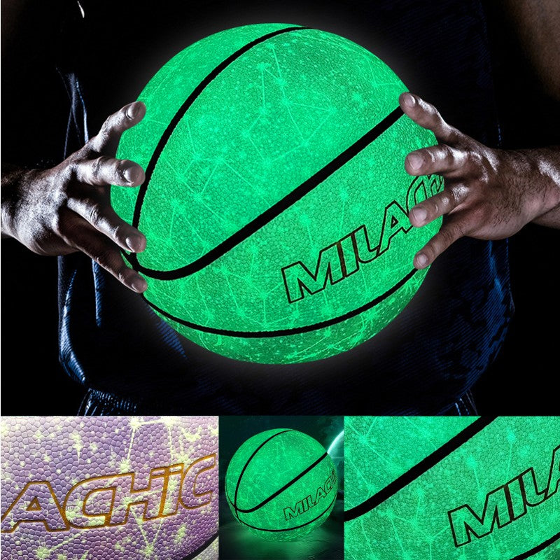 Glow in the Dark Basketball with Pump for Indoor-Outdoor Night Basketball Players