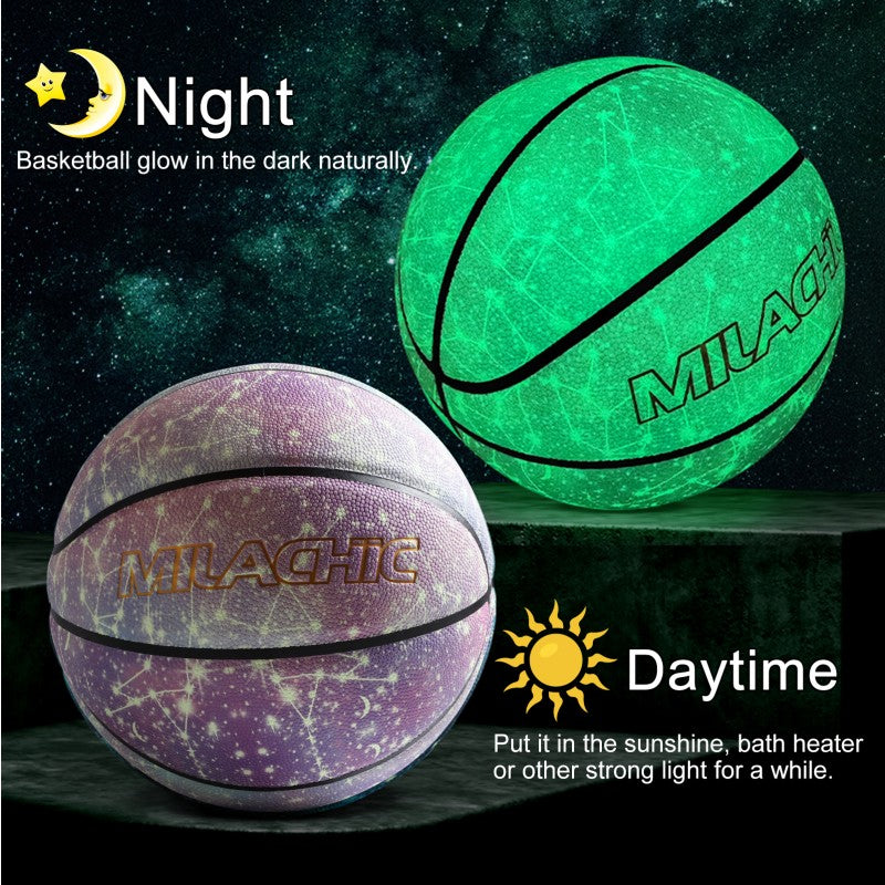 Glow in the Dark Basketball with Pump for Indoor-Outdoor Night Basketball Players