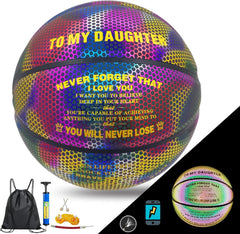 To My Daughter Holographic Basketball Size 6 (28.5") Gift for Girls