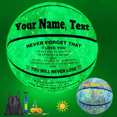 Customized Glow in The Dark Basketball with Encouraging Words