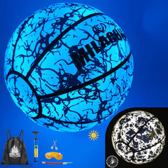 Luminous Holographic Basketball-Official Size 7 with Pump