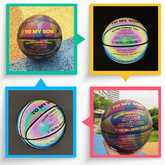 To My Son Holographic Basketball Size 7 (29.5") Gift for Boys