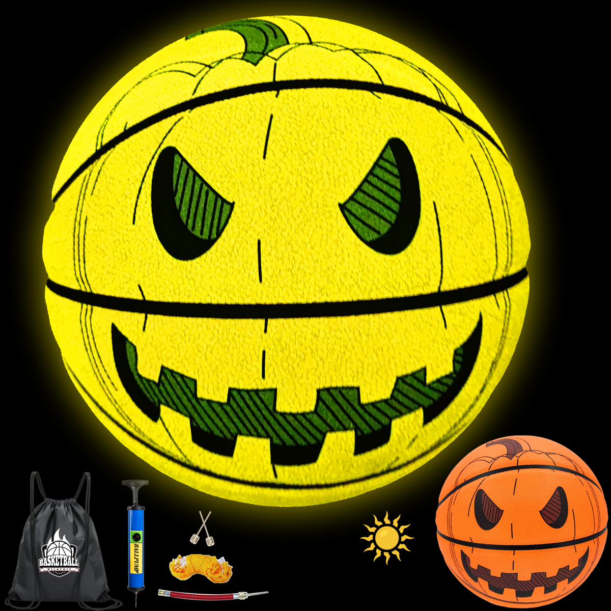 Halloween Pumpkin Luminous Basketball Size 7 for Adults