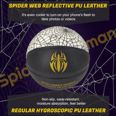 Holographic Reflective Glowing Basketball Spider Web White Size 7/29.5" with Pump for Men Women