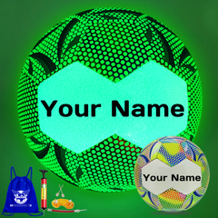 Personalized Green Glow in the Dark Soccer Ball  Size 5, 4 for Adult and Youth