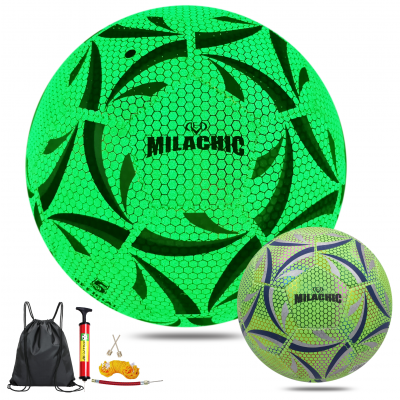 MILACHIC Soccer Ball - Colorful and Reflective Size 5, 4, 3 Soccer Ball