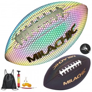 Holographic Glowing Football Peewee Size 3/6/9 Milachic®