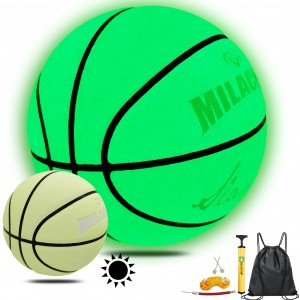 Milachic Basketball, Glow in the Dark Basketball Glowing Composite Leather Luminous Basketball Gift for Boys, Girls, Men, Women Indoor-Outdoor Night Basketball Size 7(29.5") & Size 6 (28.5") & Size 5 (27.5")
