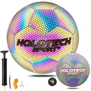 Milachic® Holographic Soccer Ball Size 5 Reflective Glowing