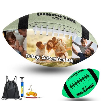 Score Big with a Personalized Collage Football Featuring Your Favorite Photos and Text
