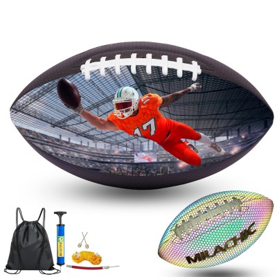 Custom Milachic Football,  Reflective Leather Football Ball Gifts for Boys, Girls Milachic®