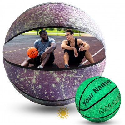 Milachic® Customized Basketball - Personalized Glow in the Dark Basketball, Perfect for Boyfriends and Basketball Fans. Create Custom Basketball with Pictures, Knicks Photos, or Your Own Team Logo