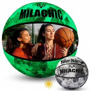 Milachic® Customized Reflective Basketballs - Wilson Evolution, Nike Options, and Personalized Gifts for Basketball Players. Perfect for Boyfriend, Girlfriend, and Teammates. Custom Basketball with Pictures and Knicks Photos Available